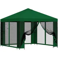 vidaXL Tuin gazebo met zijwanden 3 x 3 m Groen Polyester en Staal