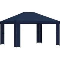 vidaXL Prieel 4 × 3 m Blauw Polyester en Staal 190 gsm