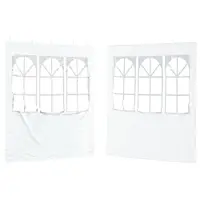 vidaXL Party Tent Zijwand 2 st 200 x 195 cm Wit PE en staal
