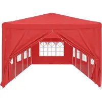 vidaXL Partytent 1200 x 300 x 255 cm Rood PE en staal