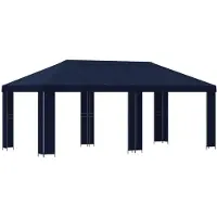 vidaXL Tuinpaviljoen 6 x 3 m Blauw Polyester en Staal 190 gsm