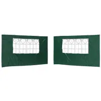 vidaXL Party Tent Zijwand 2 st 400 x 195 cm Groen PE en staal