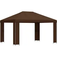 vidaXL Prieel 4 × 3 m Bruin Polyester en Staal 190 gsm