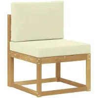 vidaXL Buiten bank set Massief Acacia Hout Wit en crèmekleurig
