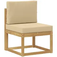 vidaXL Buiten bank set 7 pcs Wit en Beige Massief Acacia Hout