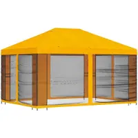 vidaXL Tuinpaviljoen met zijwanden, 4 x 3 meter, geel