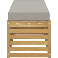vidaXL Buitenstoel Bank Massief Acacia Hout Whitewash en lichtgrijs