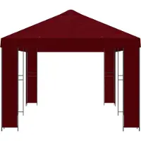 vidaXL Tuinpaviljoen 6 x 3 m Bordeauxrood Polyester en Staal 190 gsm