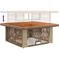 vidaXL Tuin Eettafel Set 3 st Beige en Crème poly rattan
