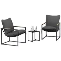 vidaXL Tuinbank Set 3 st Zwart en Anthraciet Staal