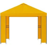 vidaXL Prieel 3 x 3 m Geel Polyester en Staal 190 gsm