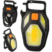 Bailong 08370 LED-COB-zaklamp voor aan de sleutelbos met flesopener en magneet