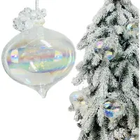 Inspiruj - Kerstbal - Opaliserend Glas - 12 cm - Met Diamanten