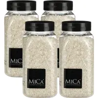 Mica Decorations decoratie steentjes / granulaat - 4x - 650 ml - 2-4 mm - mat wit - siergrind