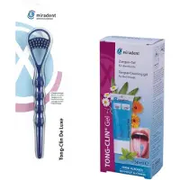 Miradent Tongschraper Tong-Clin Deluxe Blauw met Tongreinigingsgel