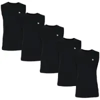 Donnay 5-Pack - T-shirt zonder mouw (Stan) - Sportshirt - Heren - Black (020)- maat XL