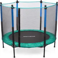 Meteor TRP-50 - Kindertrampoline - 140 cm, mintgroen/blauw, maximaal gewicht 50 kg