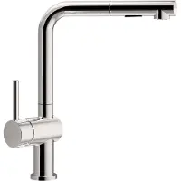 CECIPA MAX Uittrekbare Keukenkraan - Horizontale L-Vorm - Zinklegering - 2 Straalstanden - 40 cm Uittrekbereik - 360° Draaibaar - Chroom
