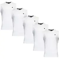 Donnay 5-Pack - T-shirt zonder mouw (Stan) - Sportshirt - Heren - White (001)- maat S