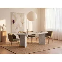 Vente-unique Eettafel 8 plaatsen - Wit marmereffect - TOPANIA
