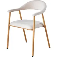 Lizzely Garden & Living SET DEAL: 6 stuks Eetkamerstoel Japandi beige stof Mika lichtbruin japanse eetstoel minimalistisch zetel