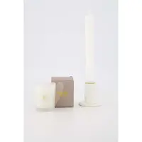 Zusss Set Van Een Kandelaar Keramiek Memories Are Forever En Geurkaars Glas In Doosje Thinking Of You Keramiek White / Gold