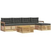 vidaXL Buiten bank set 7 st Wit en antracietkleurig Polyester