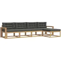 vidaXL Buiten bank set 4 st Wit en antracietkleurig Polyester