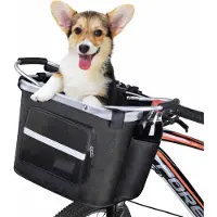 DNA Fietsmand Hond - Hondenfietsmand - Fietsmand Hond Voorop - Hondenfietsmand Achterop - Zwart - 36cm x 22cm x 24cm