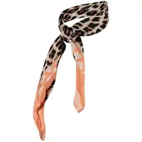 Sarlini - Bandana - Sjaaltje dames - 60 x 60 cm - Leopard - Oranje