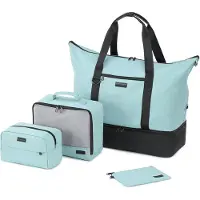 Unyqoos Weekendtas voor Dames en Heren - Ruime Sport- en Reisbagage voor Fitness, Vakantie en Korte Trips - Blauw