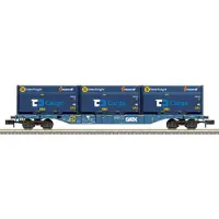 Minitrix 18434 N containerwagen van de GATX