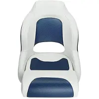 BREG Flip-Up Bootstoel - Stuurstoel - Ergonomisch - Wit Navy Blue - Hoge Rugleuning