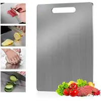 Unyqoos Roestvrijstalen keukensnijplank 28x39 cm voor hygiënisch koken en serveren