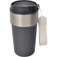 Unyqoos Thermobeker 500 ml met 2-in-1 deksel en rietje voor warme en koude dranken, lekvrij ontwerp, roestvrij staal
