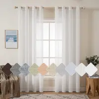 Unyqoos Elegante Set van 2 Luchtige Transparante Gordijnen met Linnen Uiterlijk voor Stijlvol Interieur