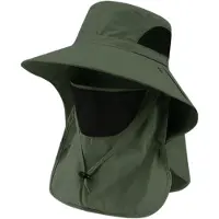 Unyqoos Unisex Zonnehoed met Afneembare Nekklep en UV-bescherming voor Outdoor Activiteiten en Reizen