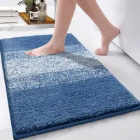 Unyqoos Ultrazachte Luxe Antislip Badmat - 80 x 120 cm - Hoog Absorptievermogen - Machinewasbaar - Blauw