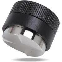 Unyqoos Espresso Koffieverdeler met Zelfinstellend Gravitatieontwerp en Massief Houten Afwerking, Roestvast Staal, Zwart