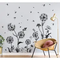 Unyqoos Creatieve zwarte muurstickers met paardenbloem en vlinders voor elke ruimte