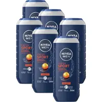 Nivea MEN Sport Douchegel Mannen - 3-in-1 Shower Gel Met Limoengeur - Shampoo - Voordeelverpakking - 6 x 250 ml