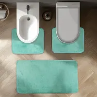 Unyqoos Set van drie badkamermatten met ultrazachte en absorberende eigenschappen voor elke badkamer