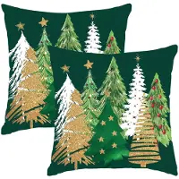 Unyqoos Set van 2 decoratieve kerstkussenhoezen met boerderijthema voor feestelijke sfeer