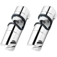 Unyqoos 2-delige set verchroomde handdouchehouder – universele, 360° draaibare douchekophouder van ABS, verstelbaar voor douchestangen met een diameter van 18–25 mm