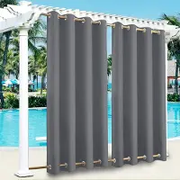 Unyqoos Waterdichte Buitenverduisteringsgordijnen met Roestvrije Oogjes voor Terras en Balkon, 254 x 244 cm
