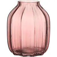 Unyqoos Elegante roze glazen vaas van 20 cm voor bloemen en decoratie, Glas