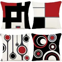 Unyqoos Set van 4 Moderne Geometrische Kussenhoezen 40x40 cm voor Binnen en Buiten