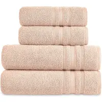 Unyqoos Deluxe 4-delige katoenen handdoekenset met diverse maten voor ultiem comfort en absorptie