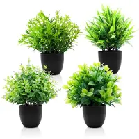 Unyqoos Set van vier levensechte kunstplanten voor binnen en buiten decoratie