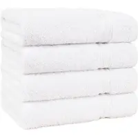Unyqoos Set van 4 Luxe Handdoeken voor Dagelijks Comfort en Gemak, 100% Katoen, 50 x 100 cm, Wit